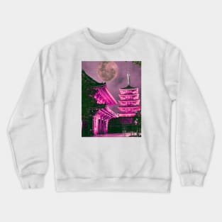 big pink full moon in japan Crewneck Sweatshirt